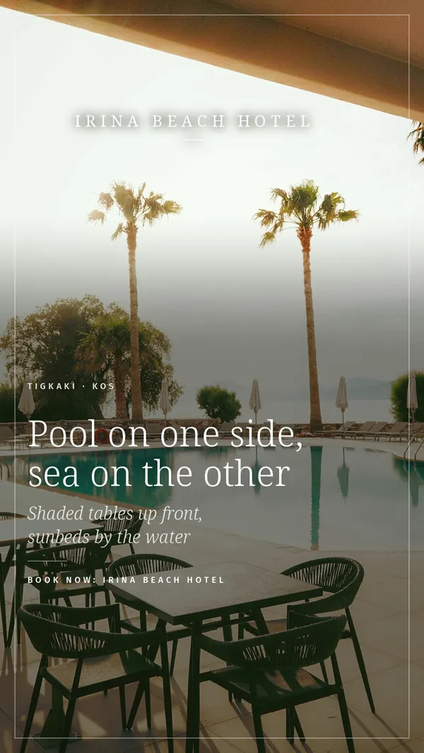 Story · Pool on one side, sea on the other